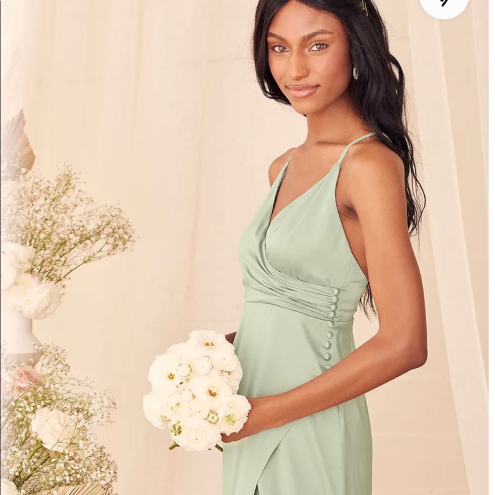 Lulus sage green satin dress